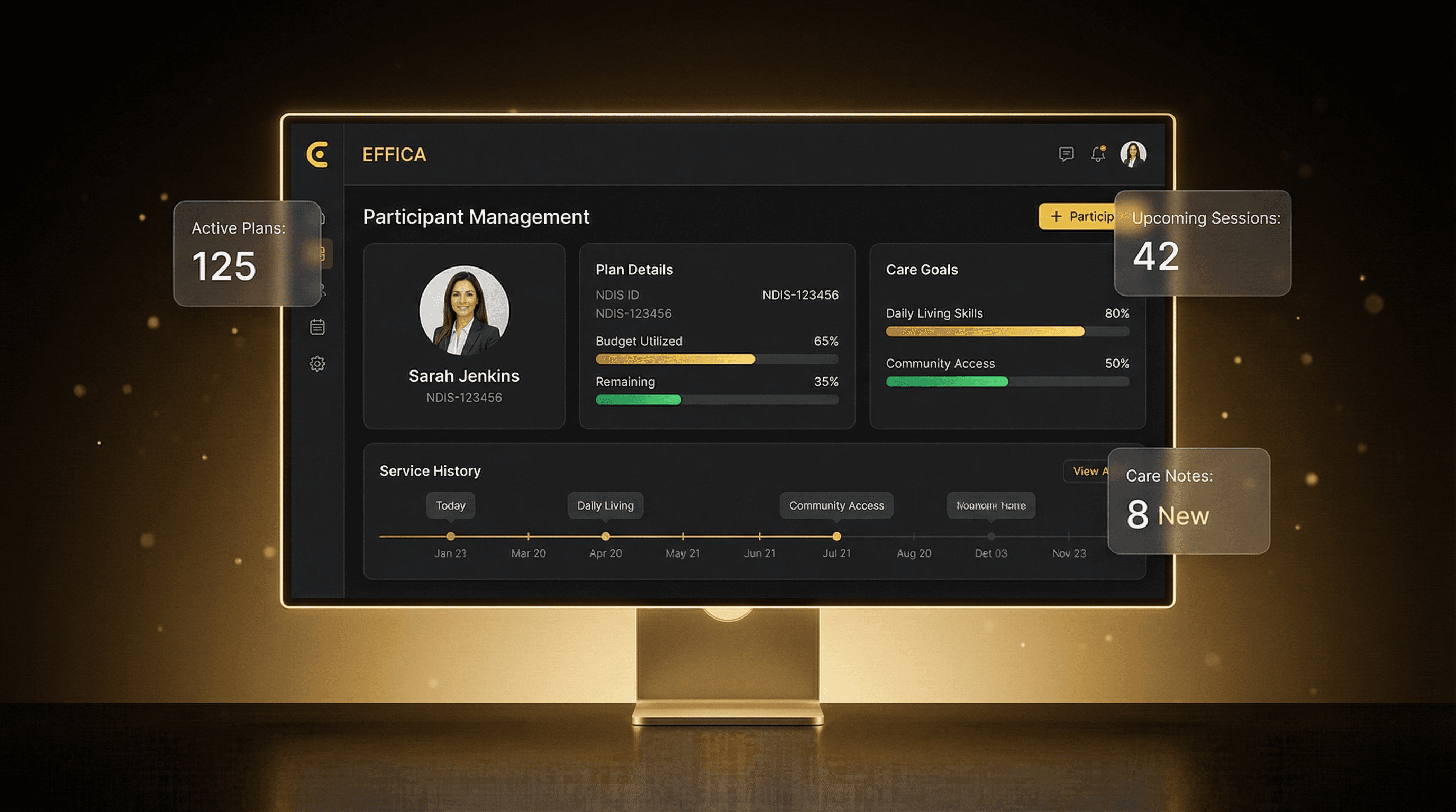 Effica NDIS Participant Management Software — care plans, referrals and goal tracking